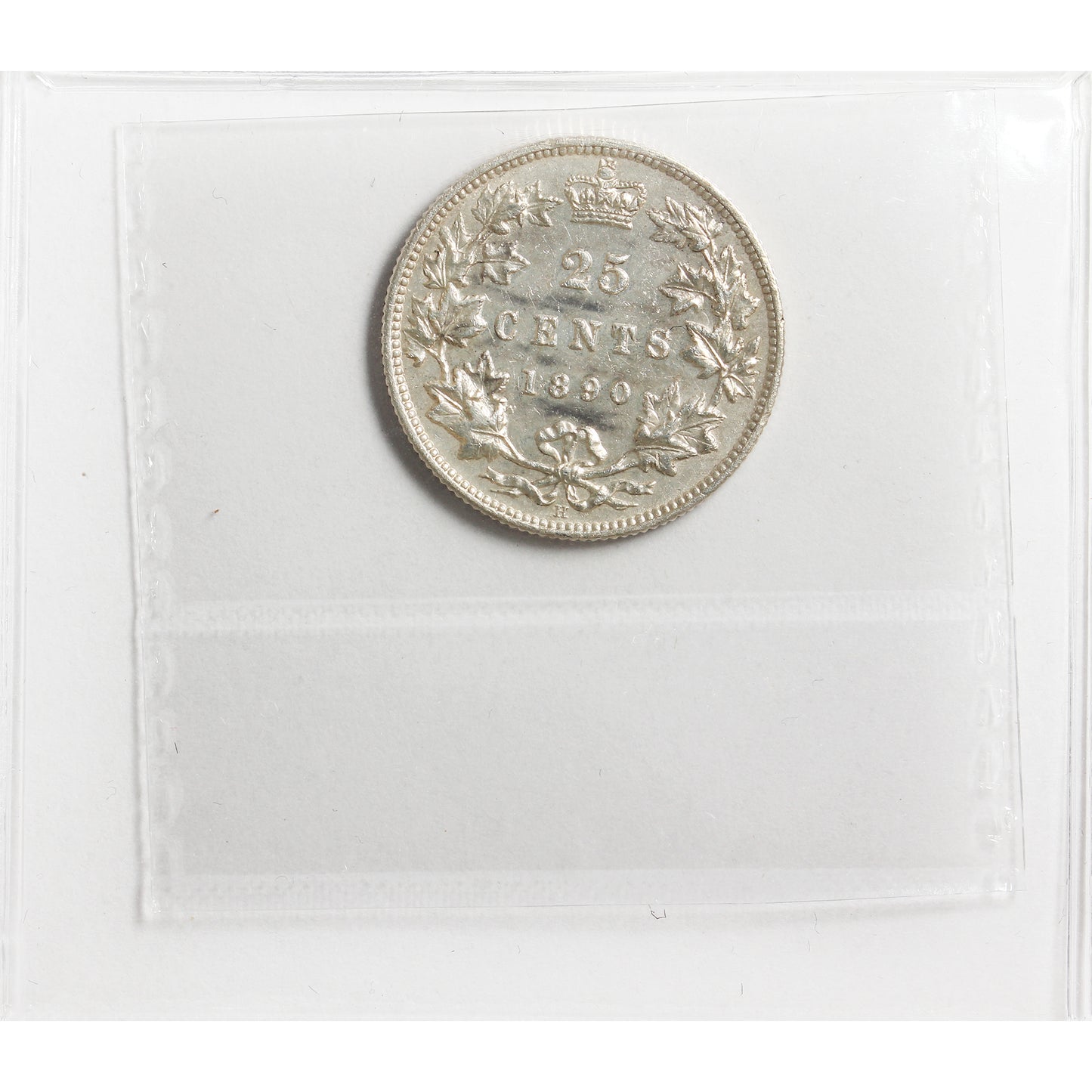 1890H Canada 25-cents ICCS Certified AU50