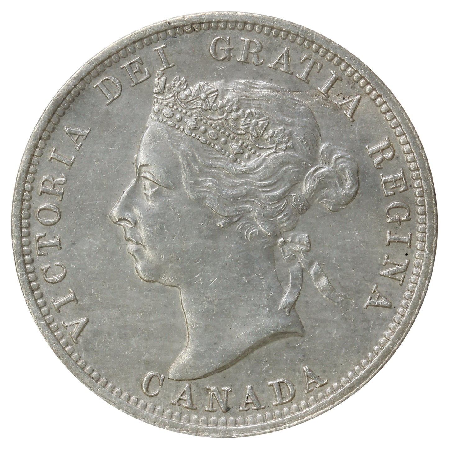 1890H Canada 25-cents ICCS Certified AU50