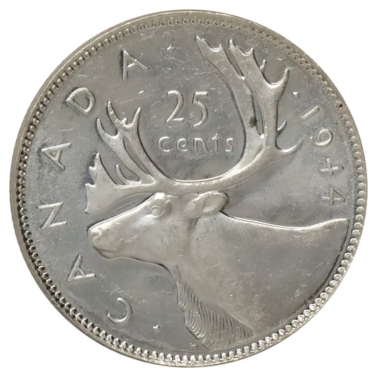 1944 Canada 25-cents UNC+ (MS62) Cameo