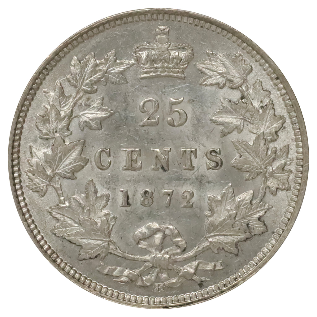 1872H Canada 25-cents AU-UNC (AU55) $