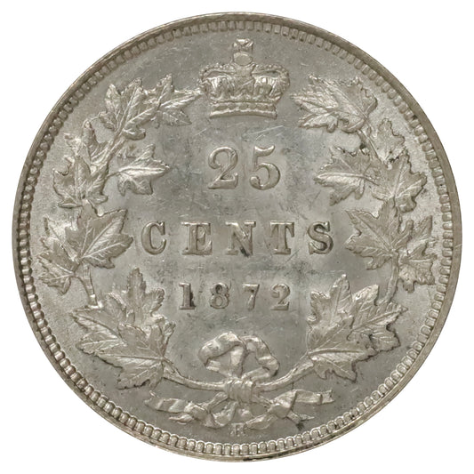 1872H Canada 25-cents AU-UNC (AU55) $