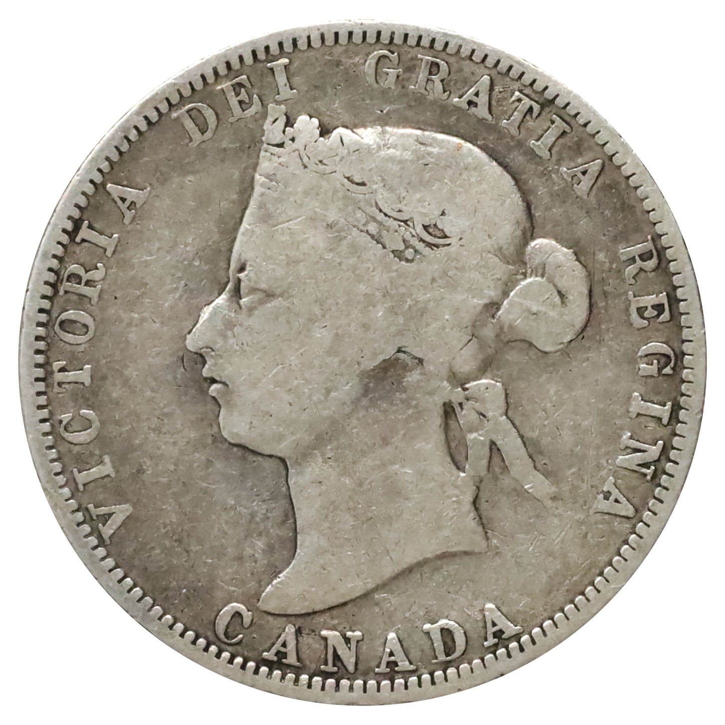 1880H Narrow Over Wide O Canada 25-cents Very Good (VG8) $