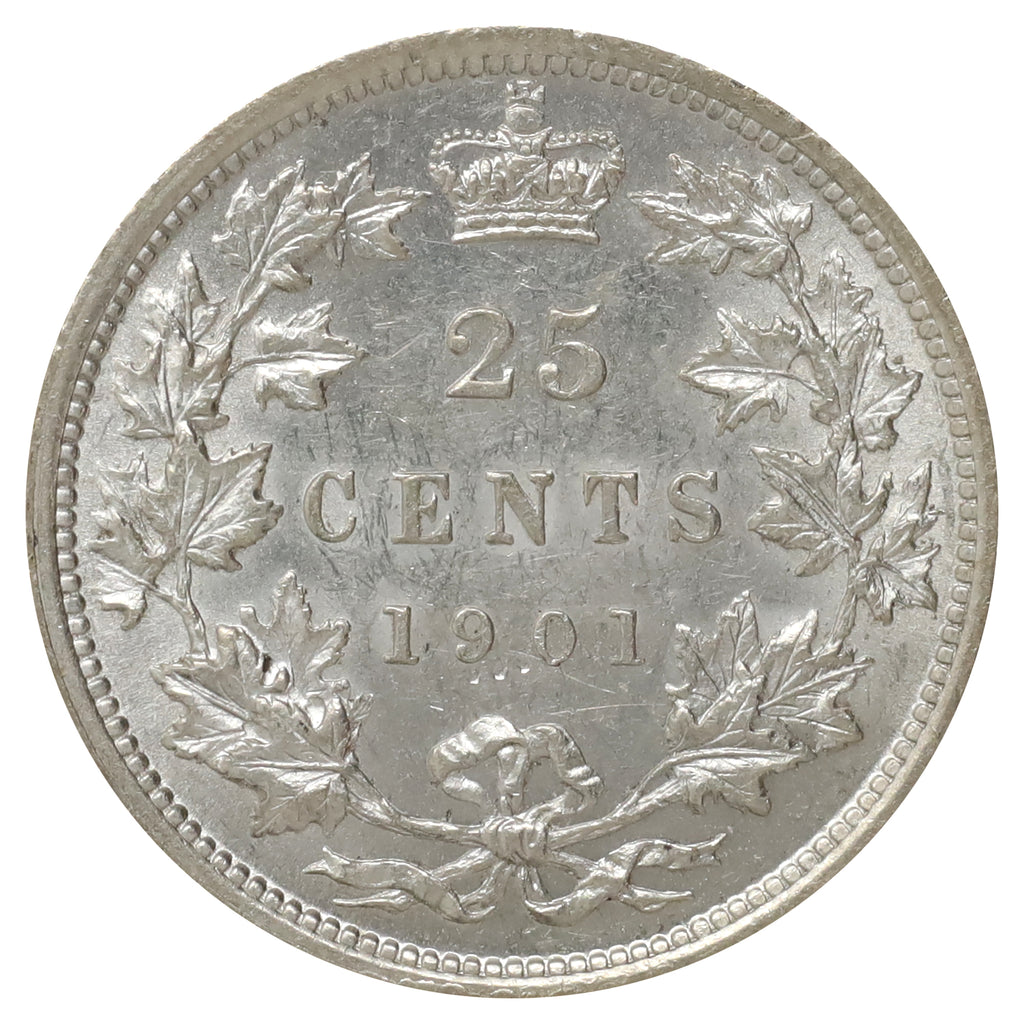 1901 Canada 25-cents UNC+ (MS62) $
