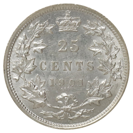1901 Canada 25-cents UNC+ (MS62) $