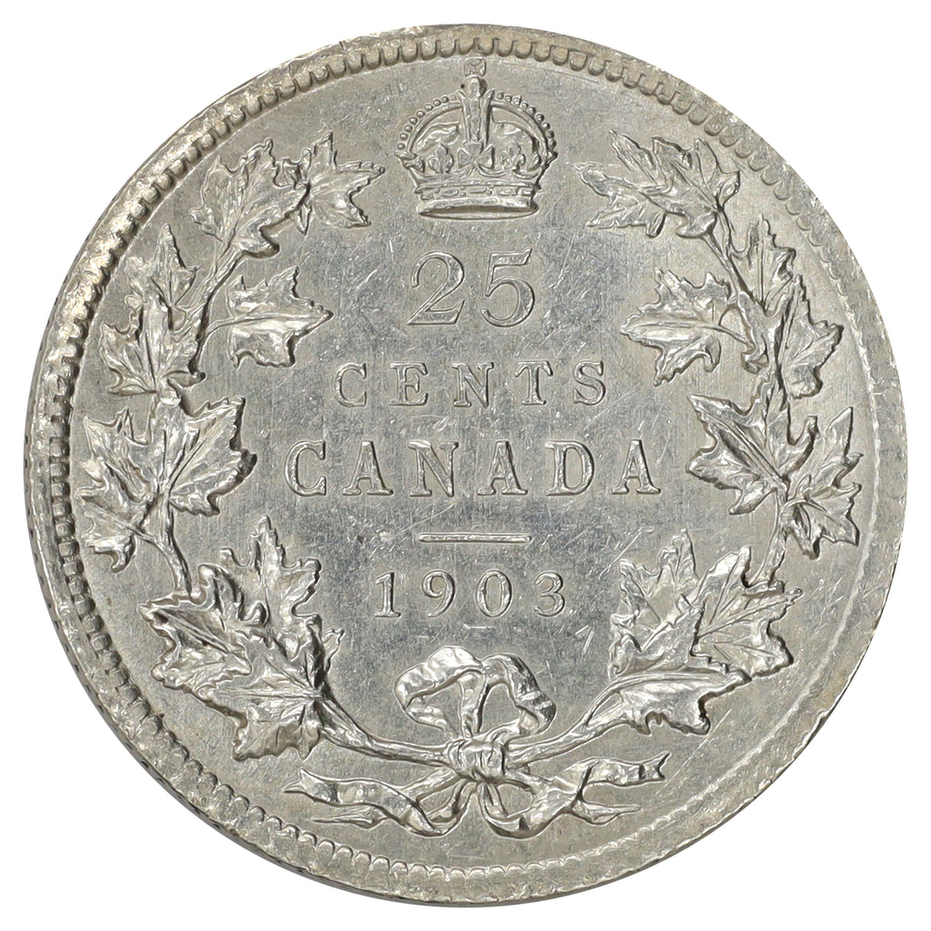 1903 Canada 25-cents Almost Uncirculated (AU50) $