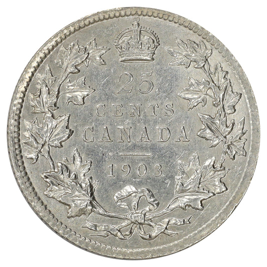1903 Canada 25-cents Almost Uncirculated (AU50) $