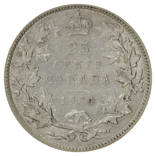 1904 Canada 25-cents Extra Fine (EF40) $
