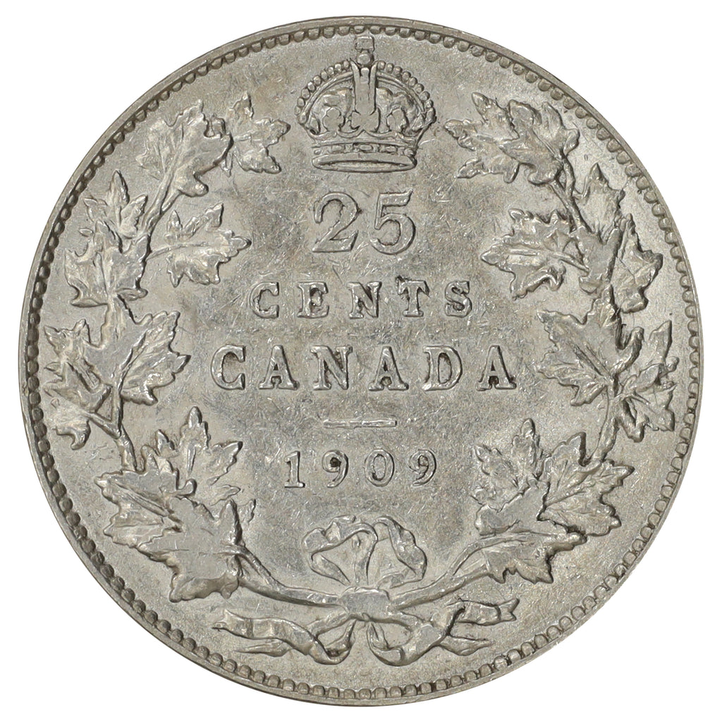 1909 Canada 25-cents Extra Fine (EF40) $