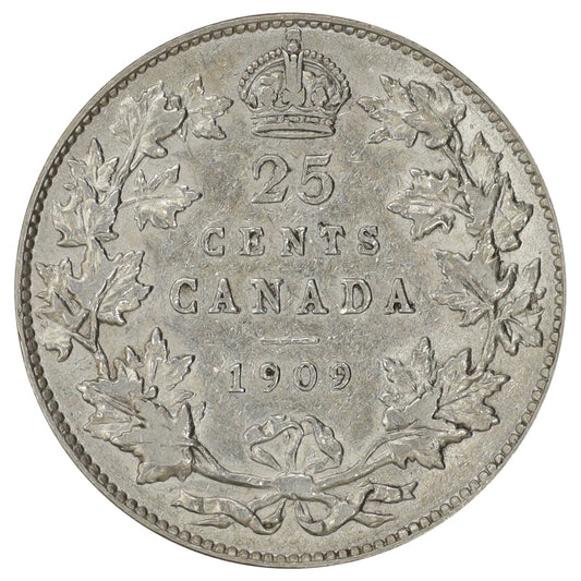 1909 Canada 25-cents Extra Fine (EF40) $