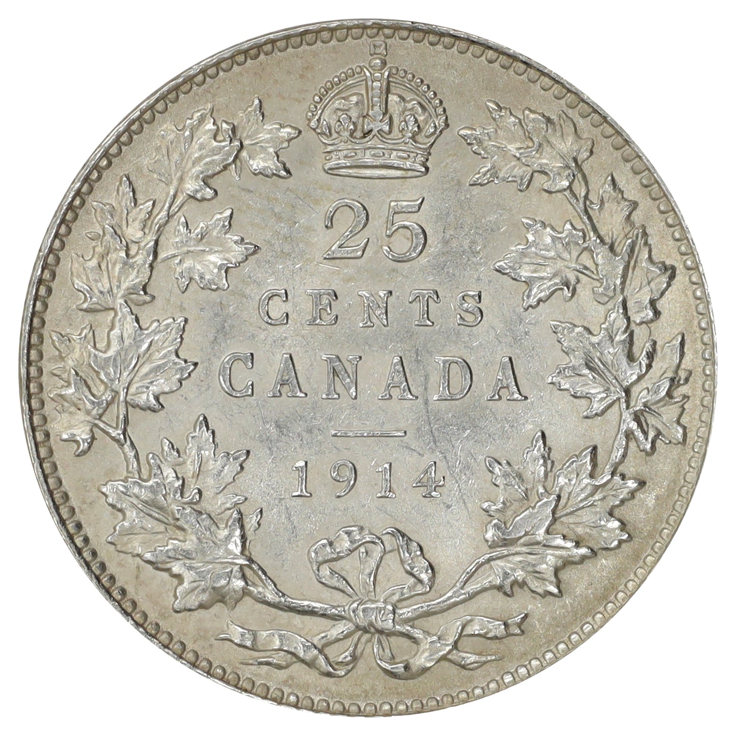 1914 Canada 25-cents AU-UNC (AU55) $