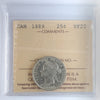 1889 Canada 25-cents ICCS Certified VF20