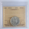 1902 Canada 25-cents ICCS Certified VF30
