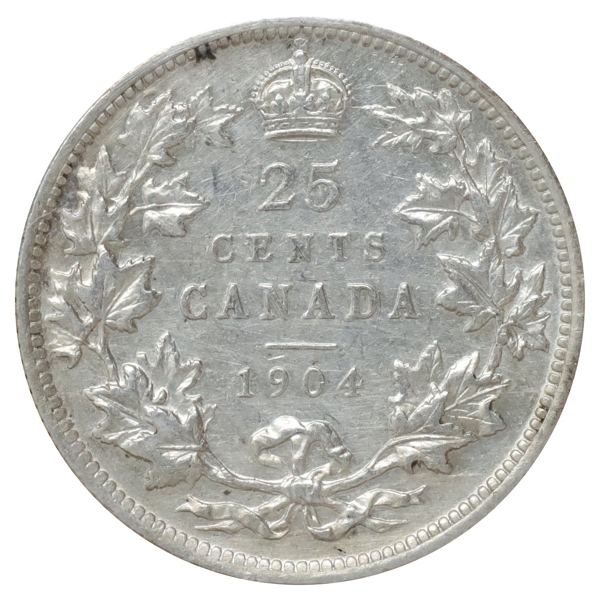 1904 Canada 25-cents ICCS Certified EF40