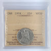 1904 Canada 25-cents ICCS Certified VF30