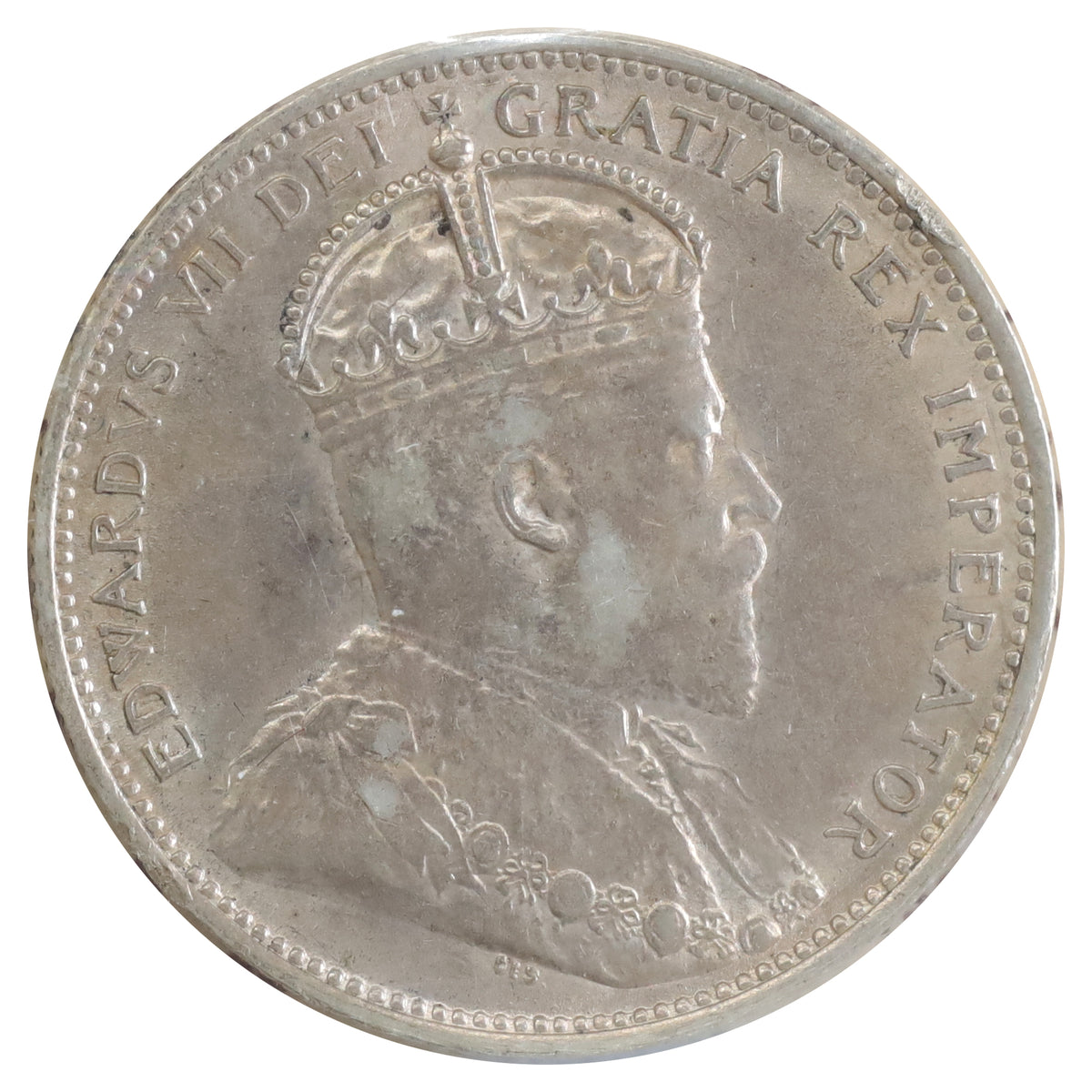 1910 Canada 25-cents ICCS Certified AU50