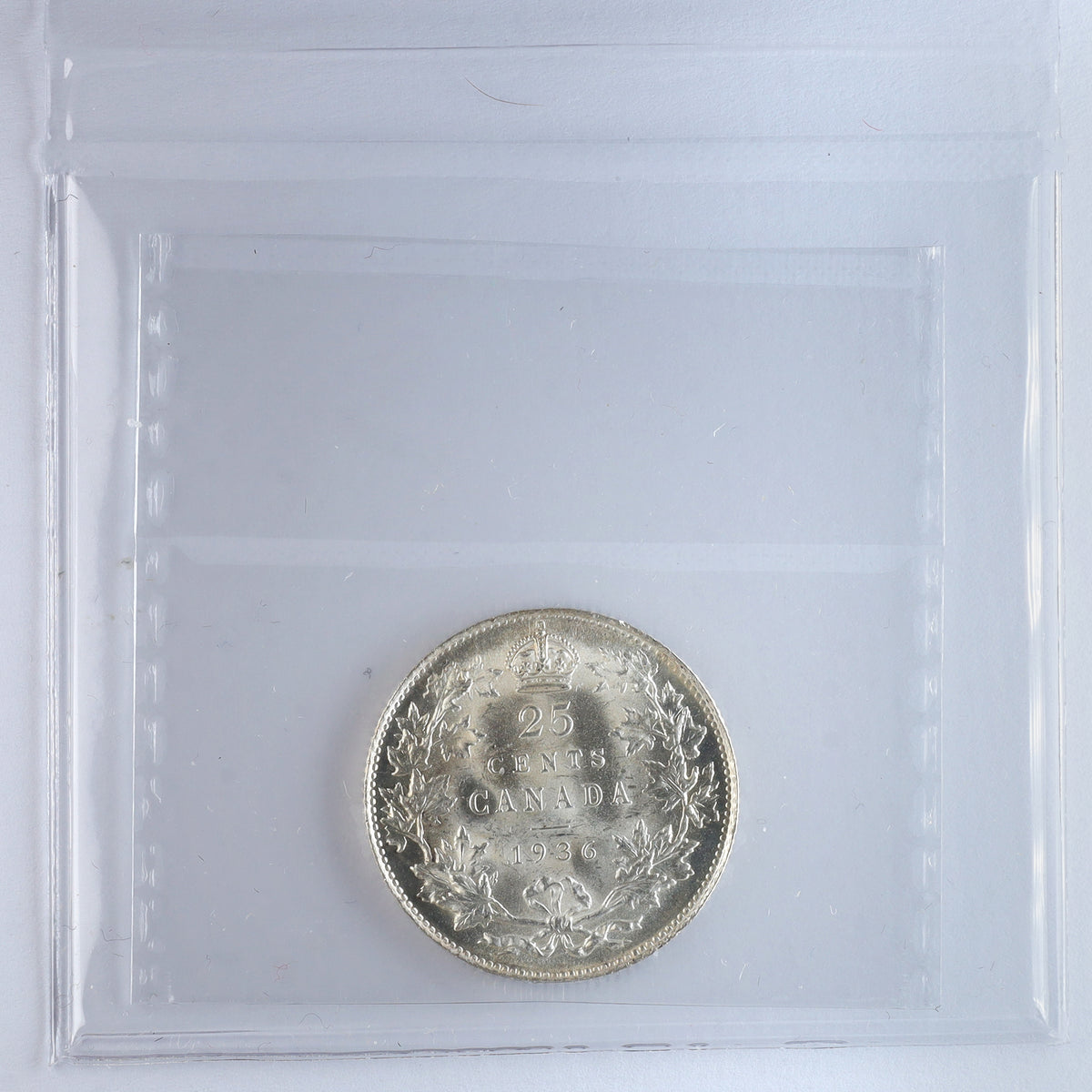 1936 Bar Canada 25-cents ICCS Certified MS63 (XHI 246)