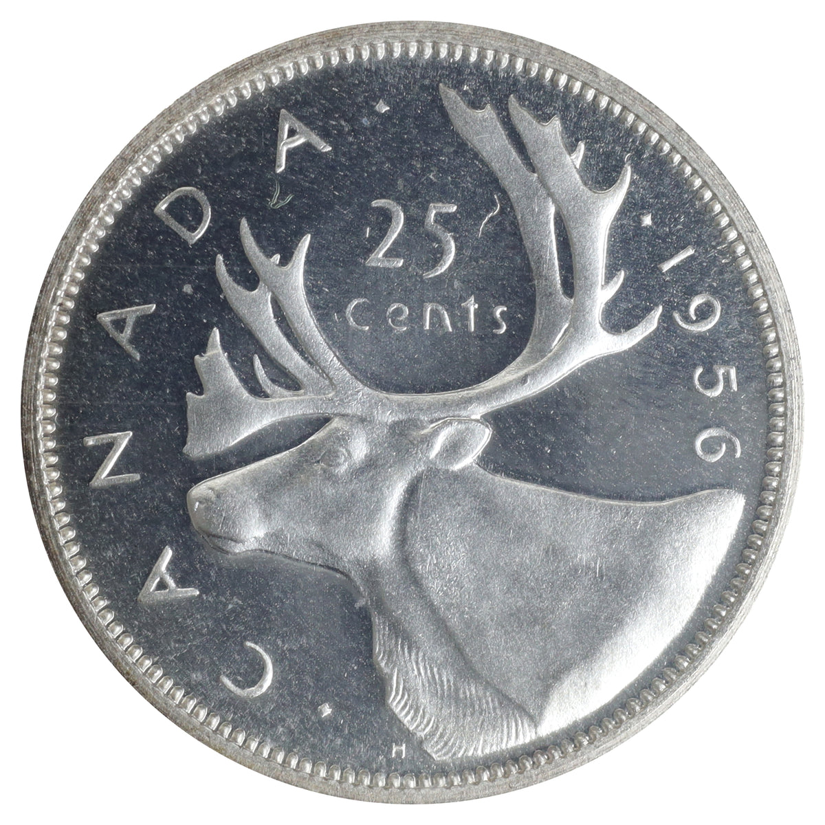 1956 Canada 25-cents ICCS Certified PL65 UHC
