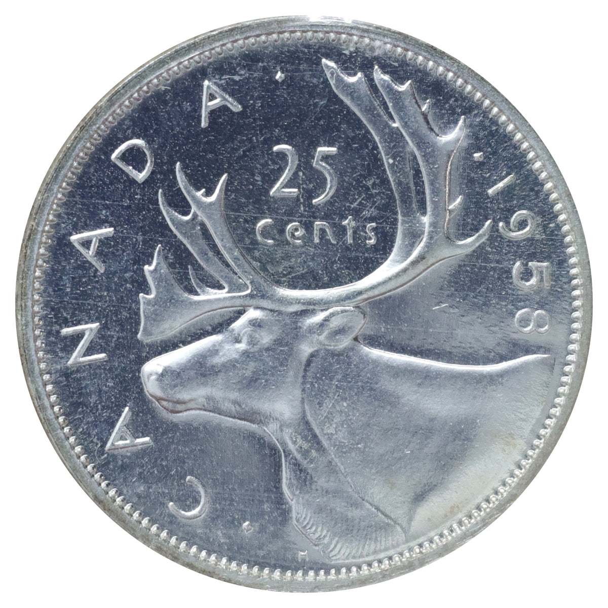 1958 Canada 25-cents ICCS Certified PL64 Heavy Cameo