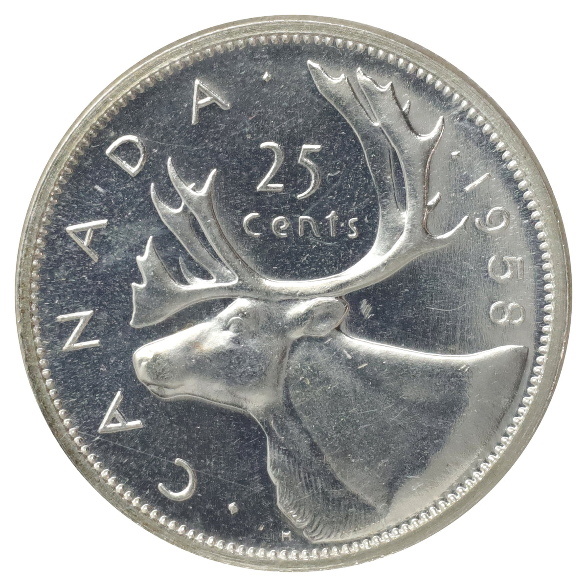1958 Canada 25-cents ICCS Certified PL65 Cameo
