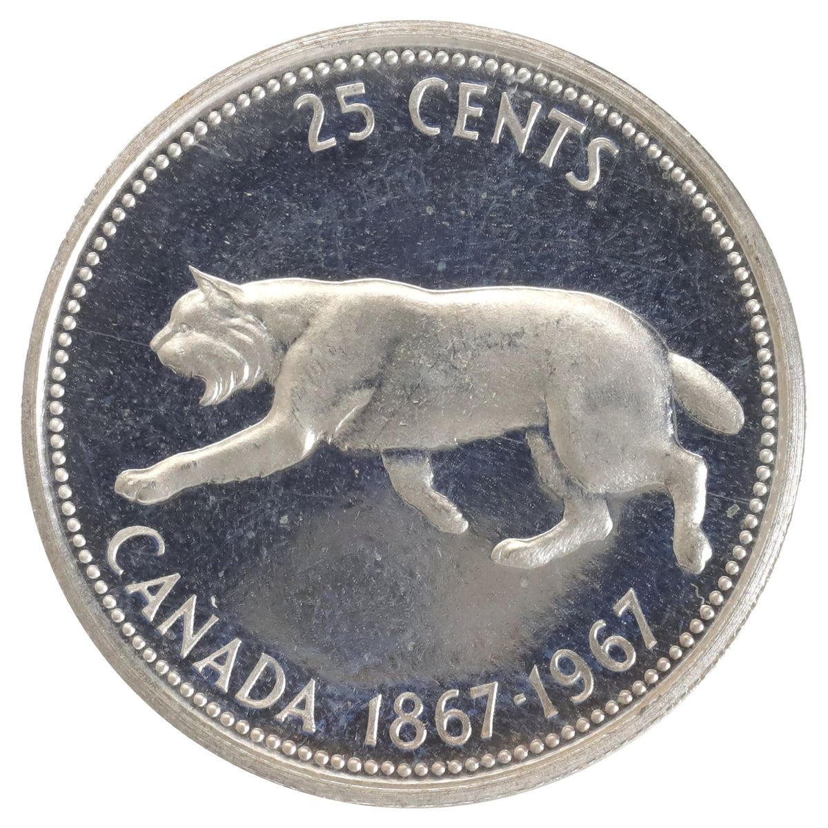 1967 Canada 25-cents ICCS Certified PL67 Heavy Cameo