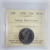 1978 Large Denticles Canada 25-cents ICCS Certified MS66