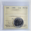 1986 Canada 25-cents ICCS Certified MS66