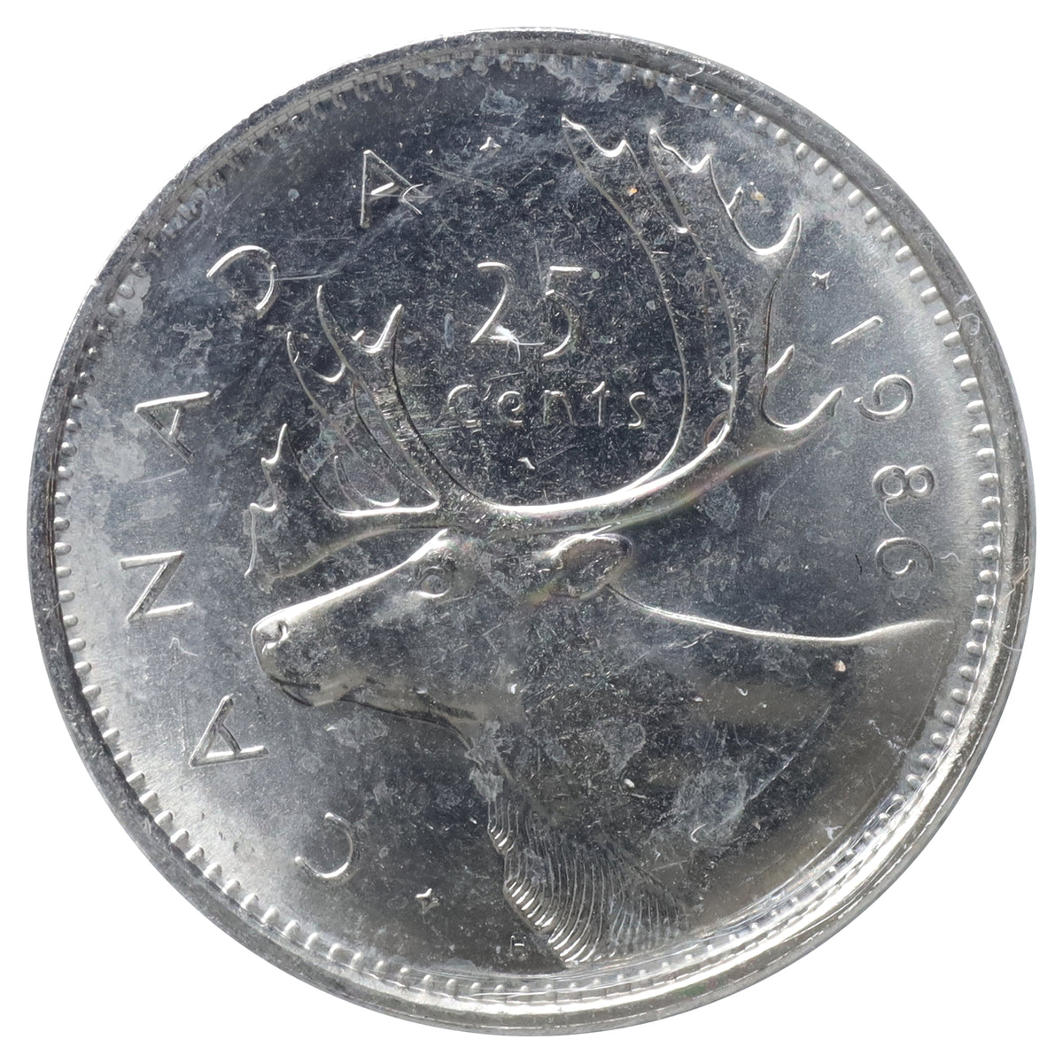 1986 Canada 25-cents ICCS Certified MS66