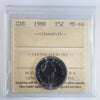 1988 Canada 25-cents ICCS Certified MS66