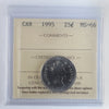 1995 Canada 25-cents ICCS Certified MS66