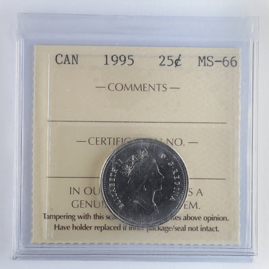 1995 Canada 25-cents ICCS Certified MS66
