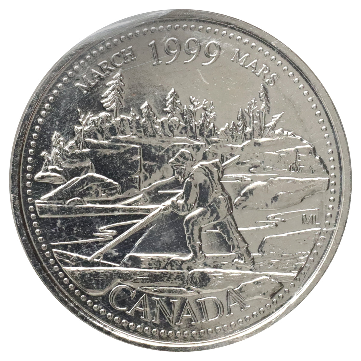 1999 March Canada 25-cents ICCS Certified MS66