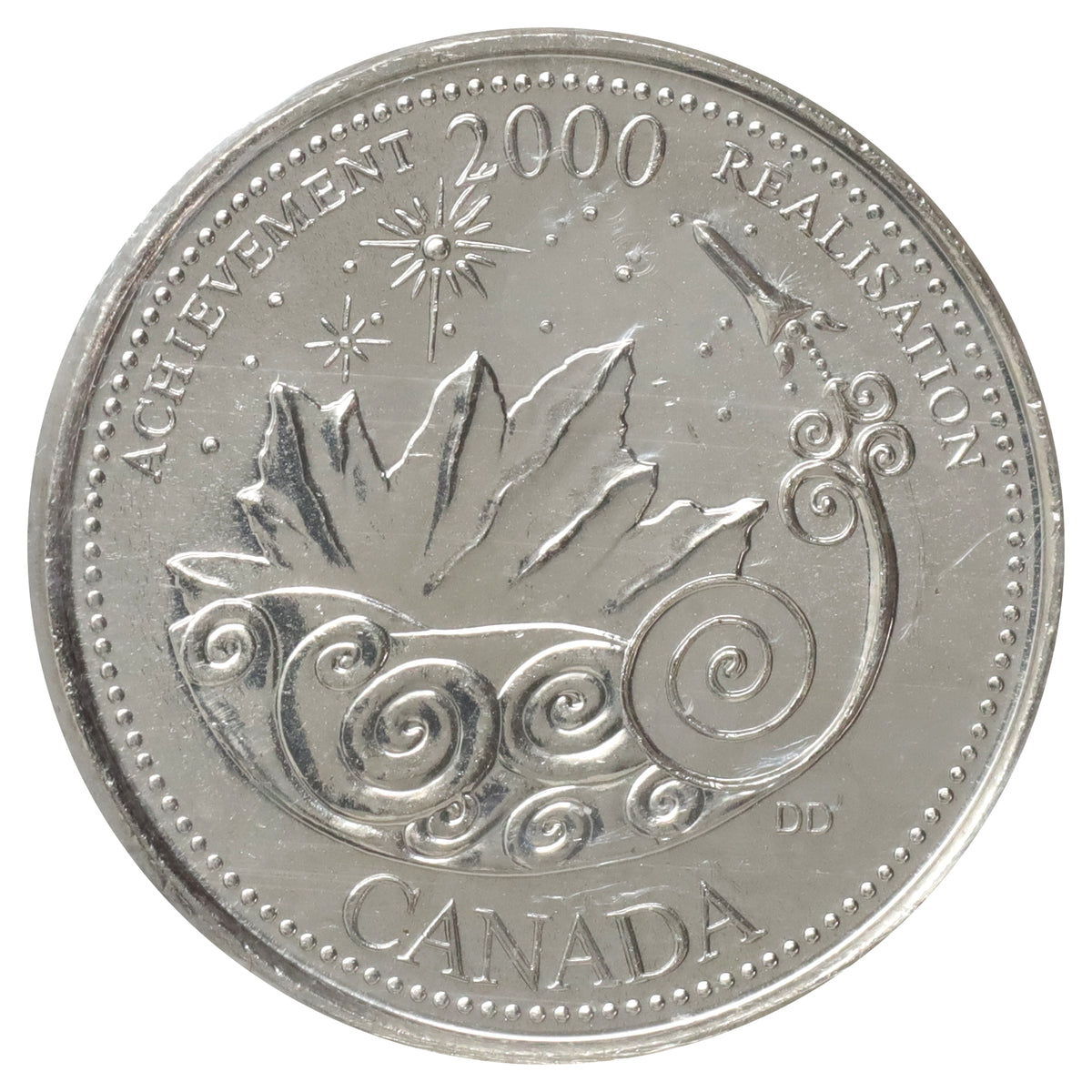 2000 Achievement Canada 25-cents ICCS Certified MS66