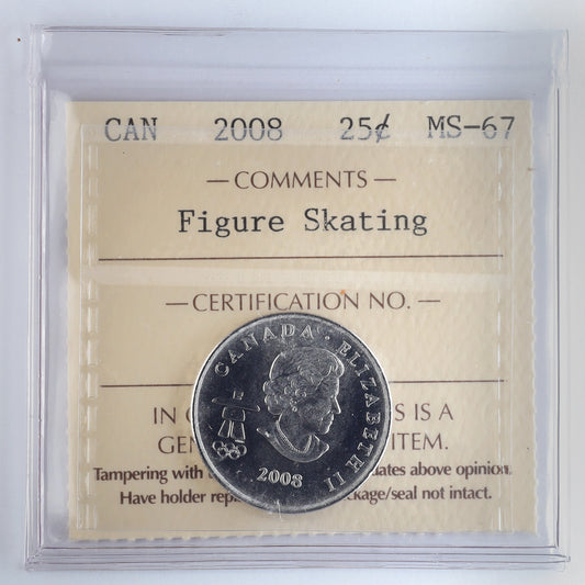 2008 Figure Skating Canada 25-cents ICCS Certified MS67