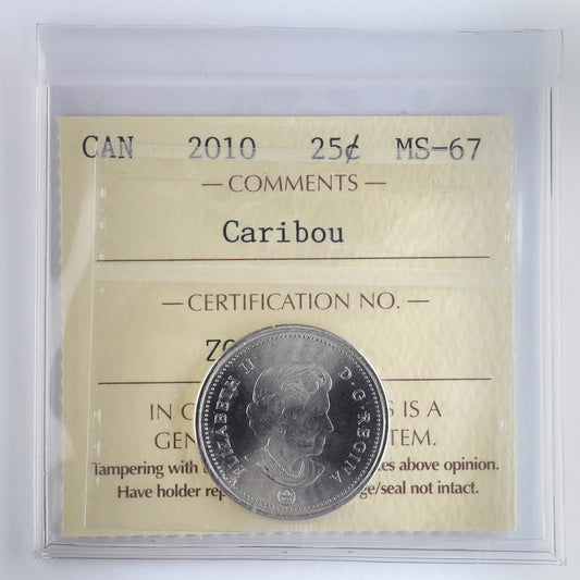 2010 Caribou Canada 25-cents ICCS Certified MS67