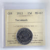 2012 Tecuseh Canada 25-cents ICCS Certified MS67