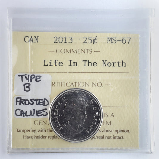 2013 Frosted Calves (Type B) Life in the North Canada 25-cents ICCS Certified MS67