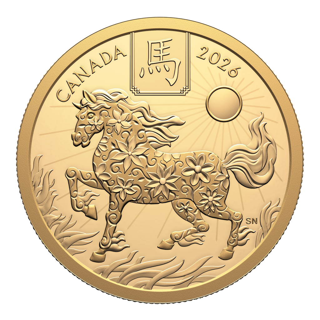 2026 Canada $100 Lunar Year of the Horse 1/2 oz. Pure Gold (No Tax)