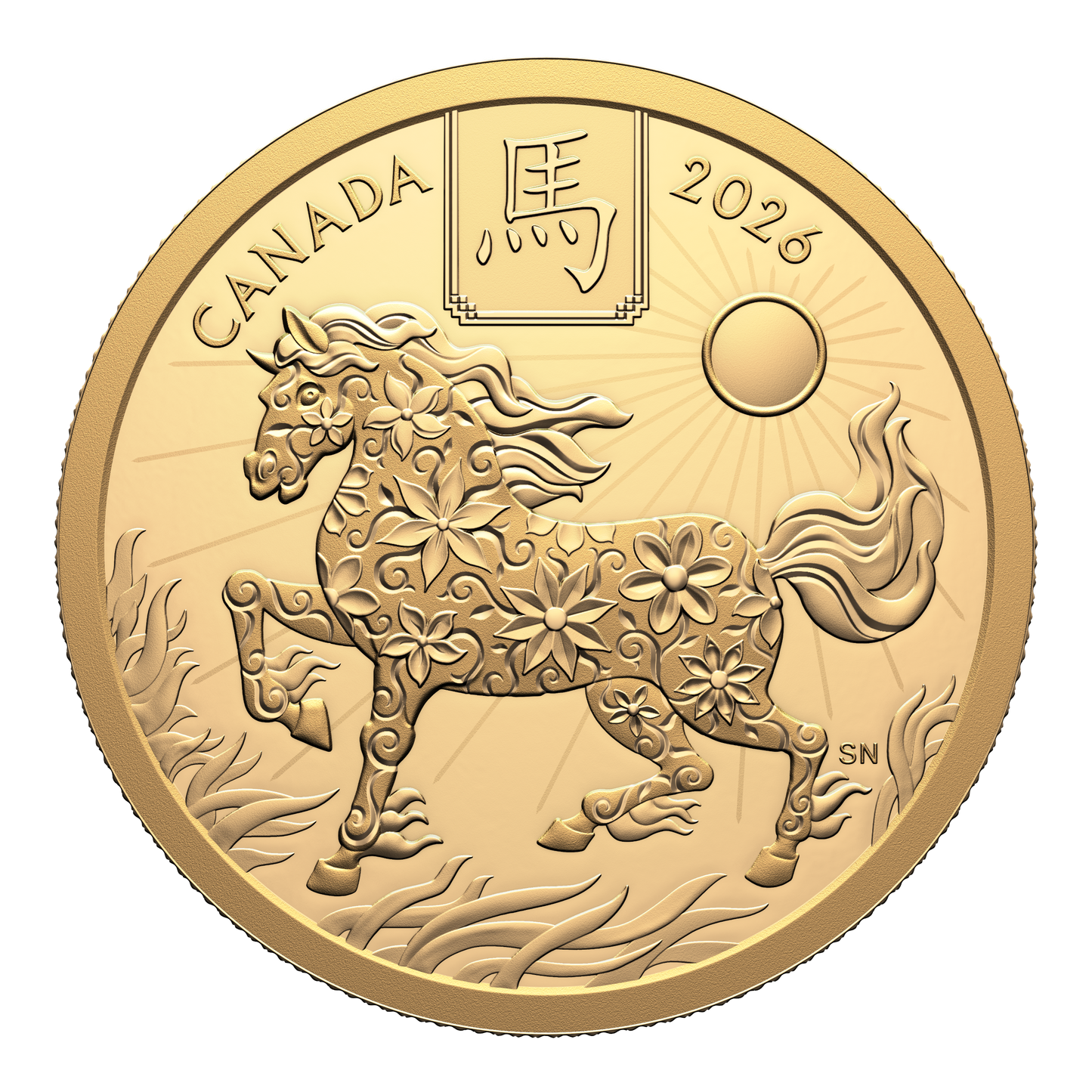 2026 Canada $100 Lunar Year of the Horse 1/2 oz. Pure Gold (No Tax)