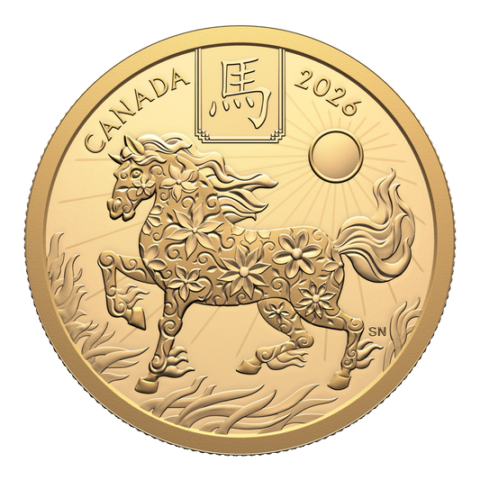 2026 Canada $100 Lunar Year of the Horse Pure Gold (No Tax)