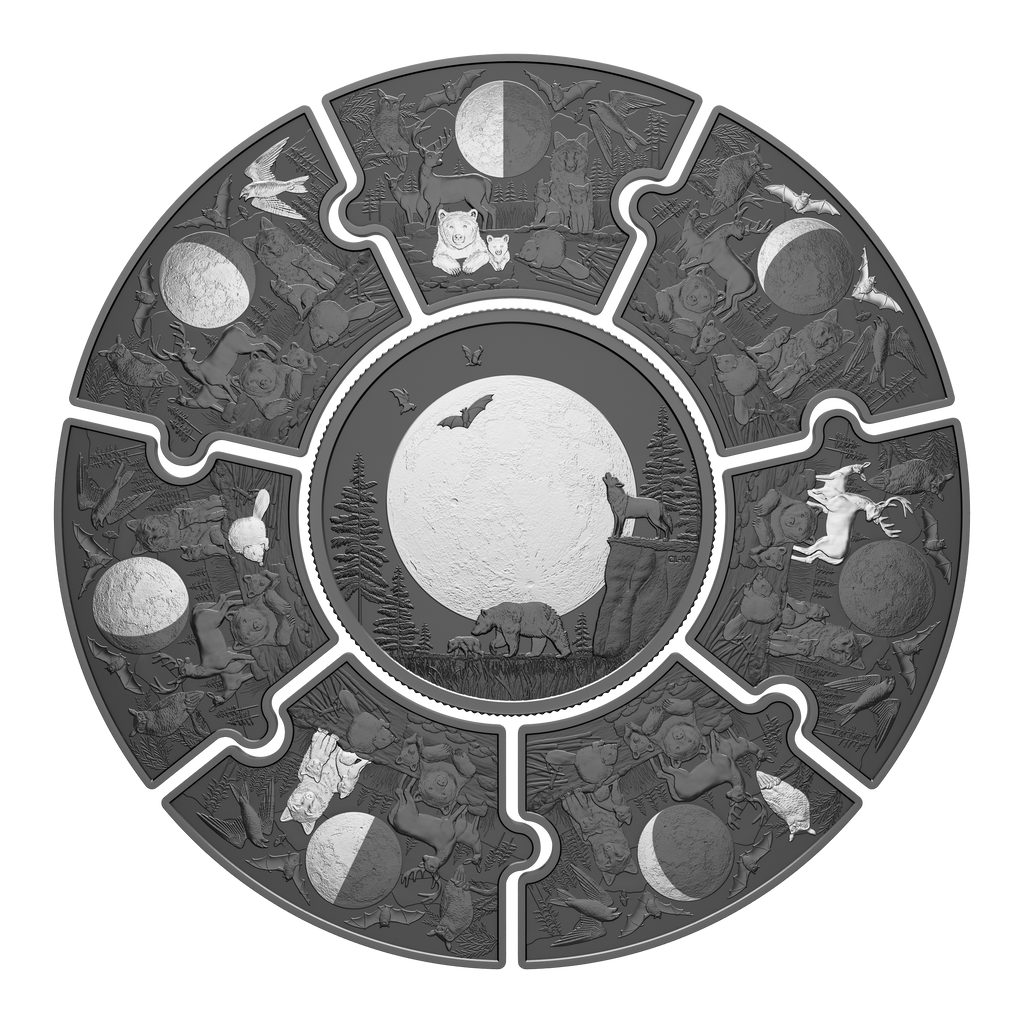 2025 Canada Moon Phases Fine Silver Puzzle Coin Set (No Tax)