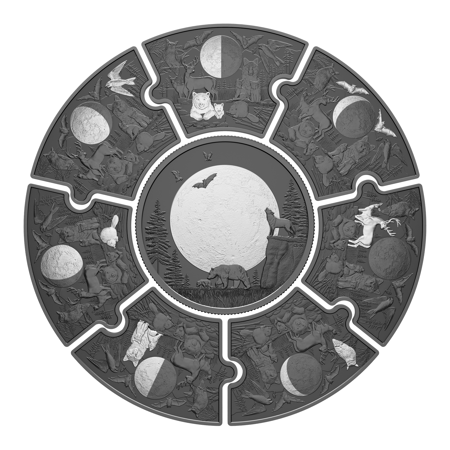 2025 Canada Moon Phases Fine Silver Puzzle Coin Set (No Tax)