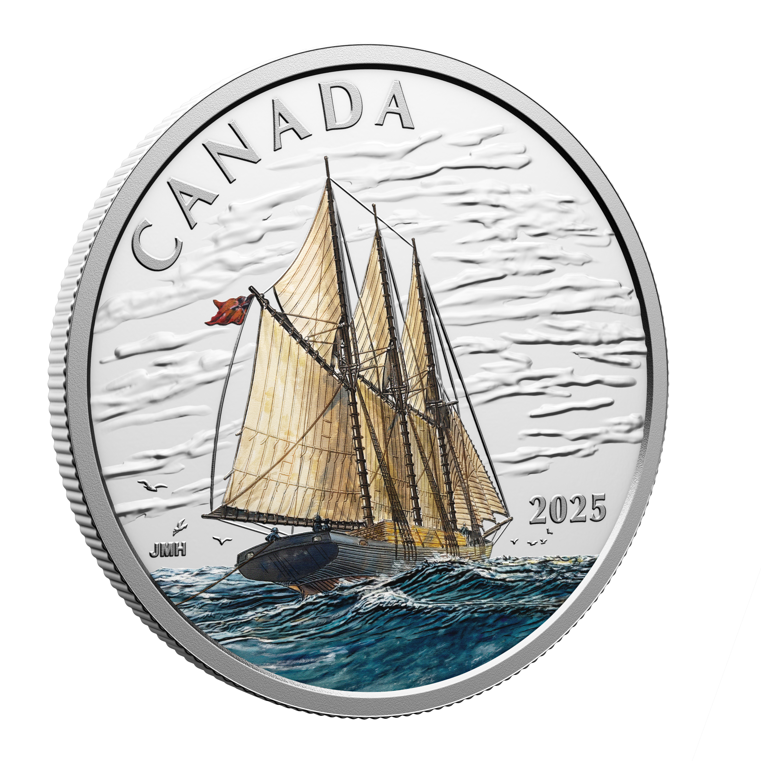 2025 Canada $15 Tall Ships: Three-Masted Schooner Fine Silver (No 2025 Canada $15 Tall Ships: Three-Masted Schooner Fine Silver (No