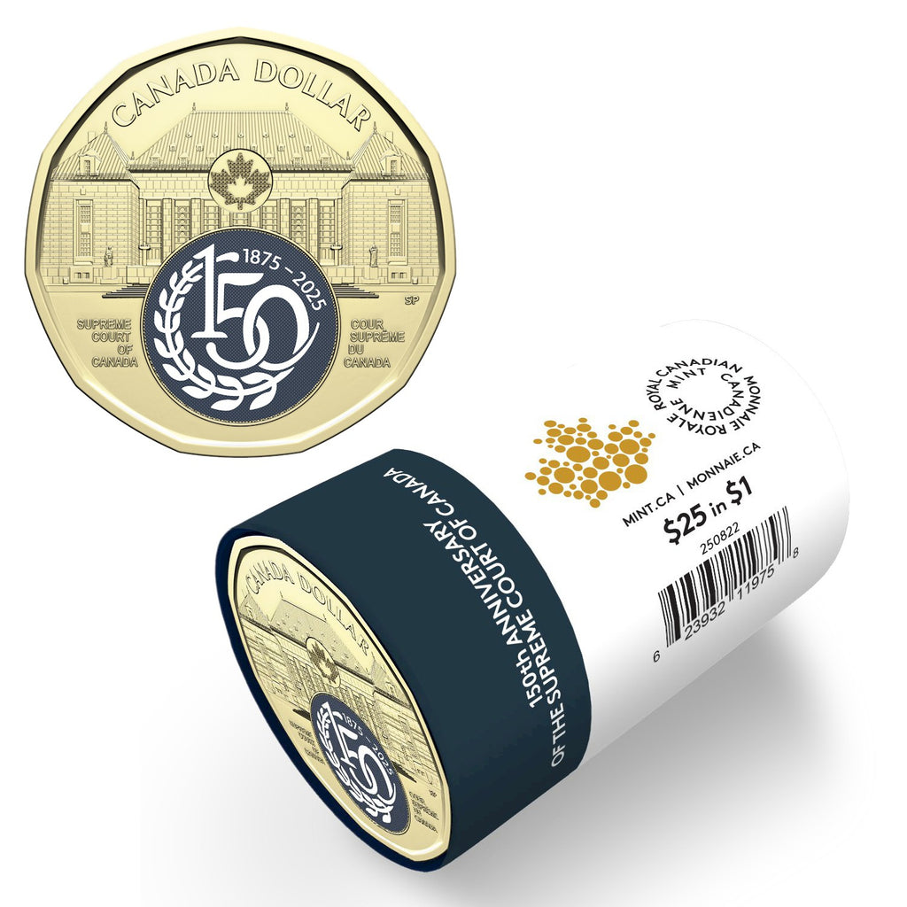 2025 Coloured 150th Anniversary of the Supreme Court of Canada $1 Special Wrap Roll of 25 pcs