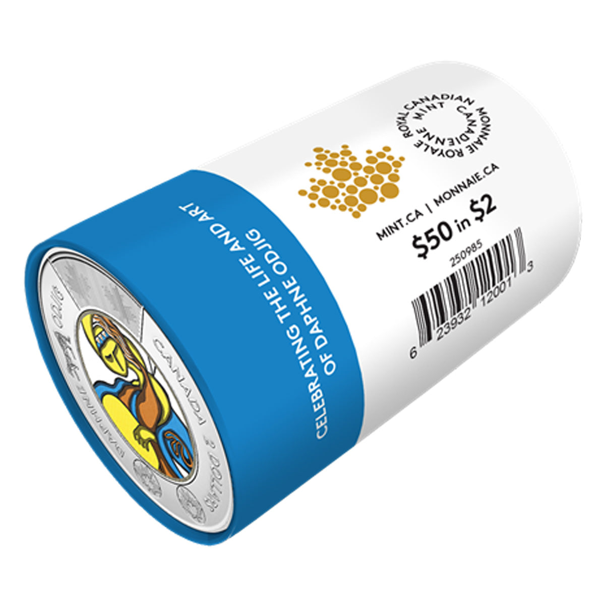 2025 Canada $2 Coloured Celebrating the Life and Art of Daphne Odjig Special Wrap Roll of 25pcs