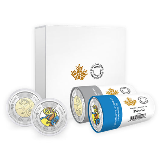 2025 Canada $2 Celebrating the Life and Art of Daphne Odjig Special Wrap Roll Box Set