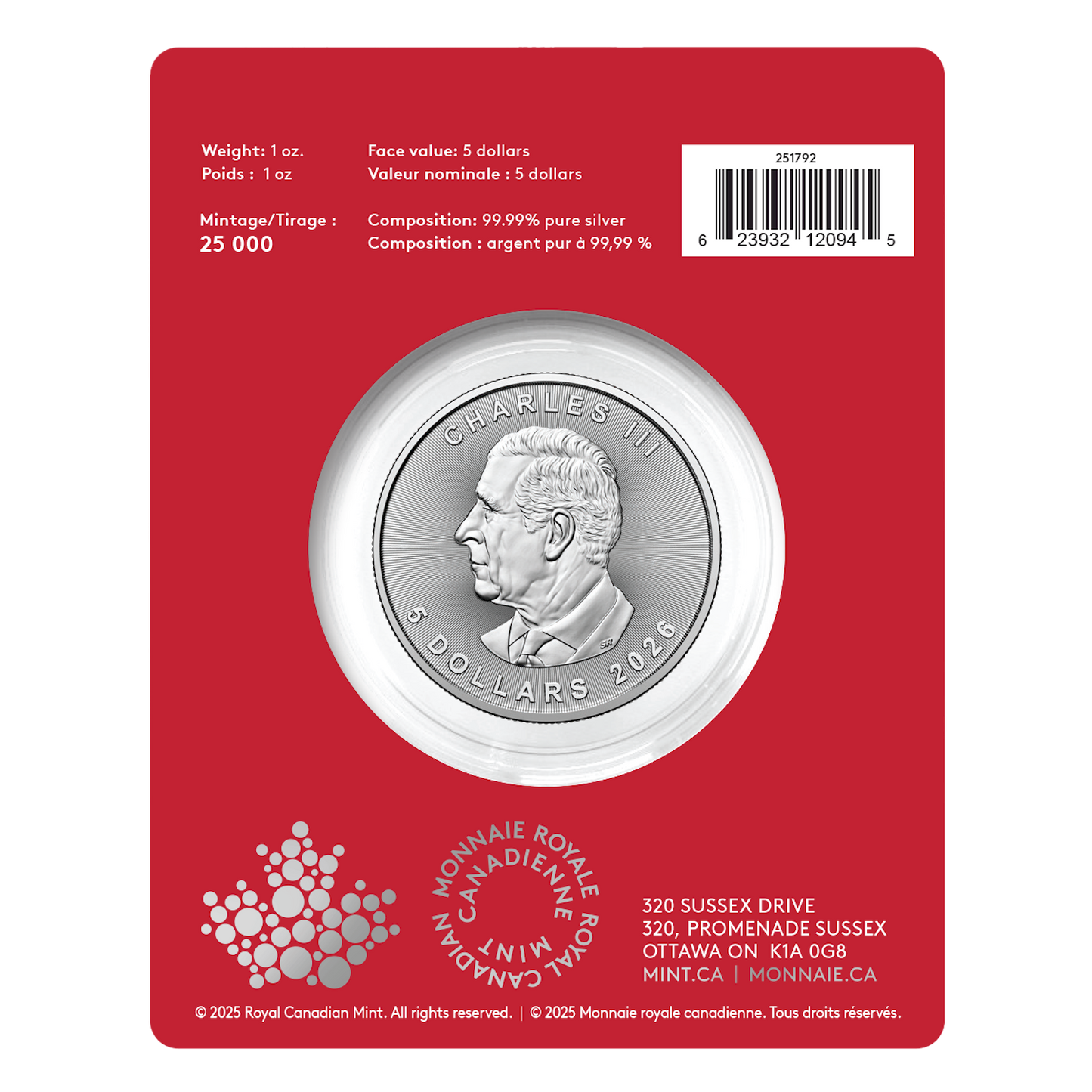 2026 Canada $5 Treasured Silver Maple Leaf: Year of the Horse Privy (Premium Bullion) Pure Silver (No Tax)