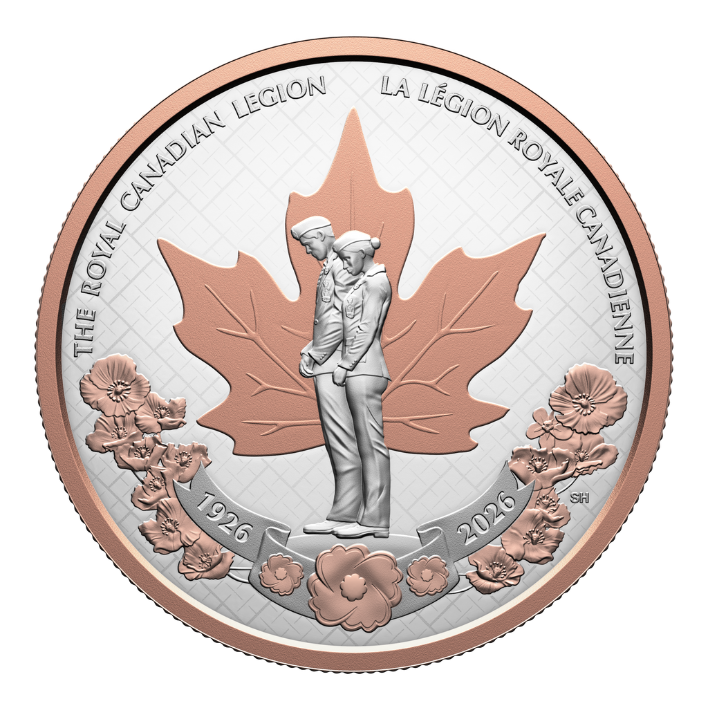 2026 Canada 100th Ann. of the Royal Canadian Legion Rose Gold Plated Proof Silver in Square Capsule (No Tax)
