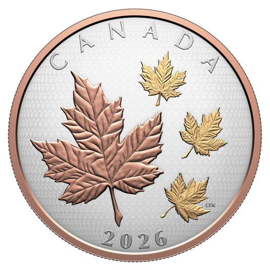 2026 Canada $50 Maple Leaves in Motion 5oz. Fine Silver (No Tax)