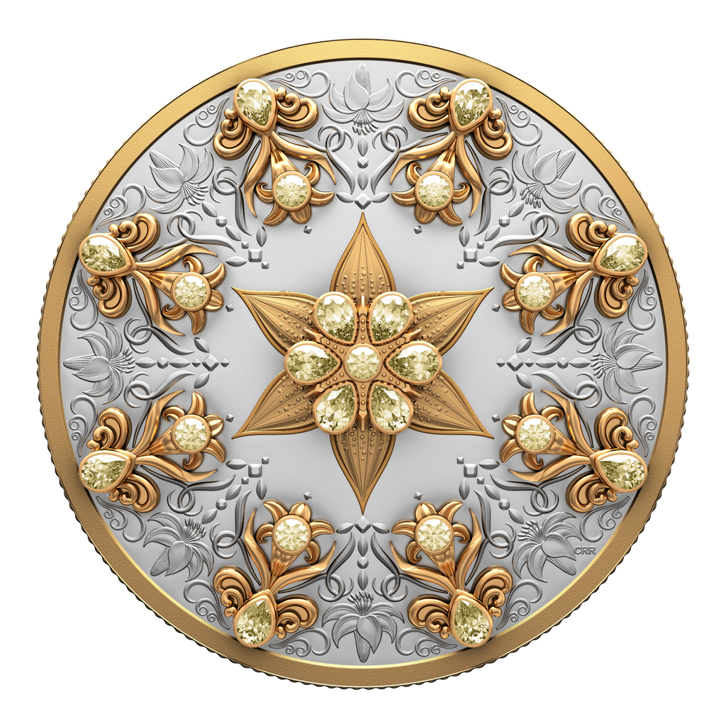 2025 Canada $1250 Brilliant 10 oz. Pure Platinum Coin with Diamonds