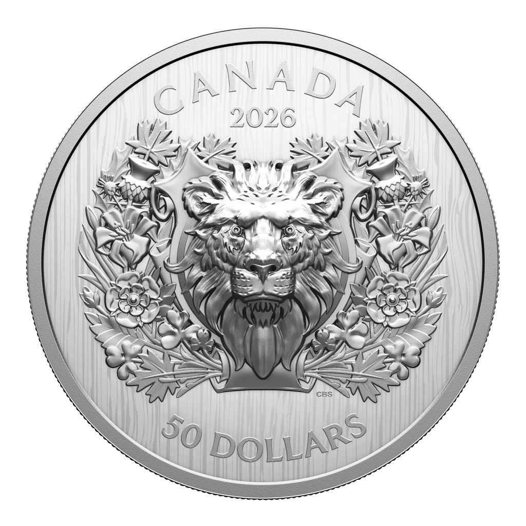 2026 Canada $50 Heraldic Lion Fine Silver (No Tax)